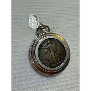 Vintage Colibri Walking Liberty Coin Half Dollar Pocket Watch Not Tested